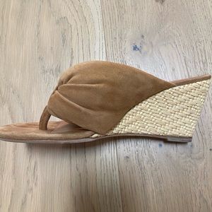 STAUD Tan Suede Wedges